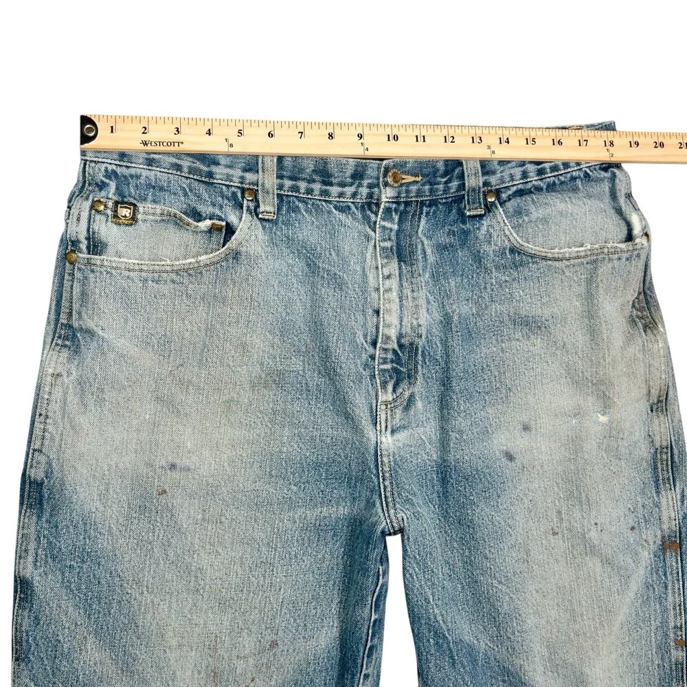 Vintage Reverb Wide Leg‎ Baggy Jeans Mens 38x34 Paint Splatter Stains Distressed